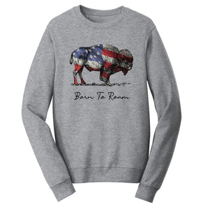 Buffalo Flag Overlay - Adult Unisex Crewneck Sweatshirt