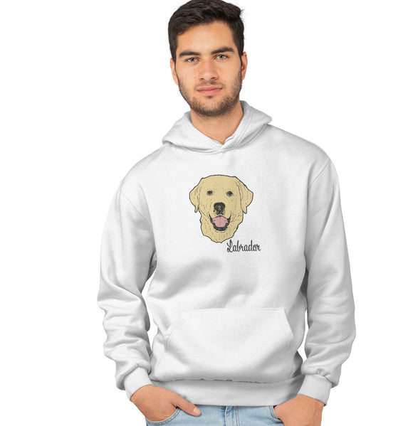 Yellow Labrador Headshot - Adult Unisex Hoodie Sweatshirt
