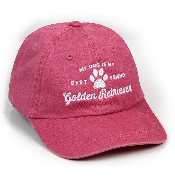 Animal Pride - My Dog is my Best Friend Golden (on Pink) - Youth Pigment Dyed Hat