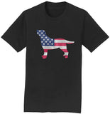 USA Flag Pattern Lab Silhouette - Adult Unisex T-Shirt