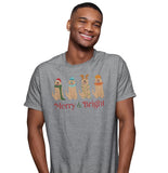Golden Retriever Christmas Line Up - Adult Unisex T-Shirt