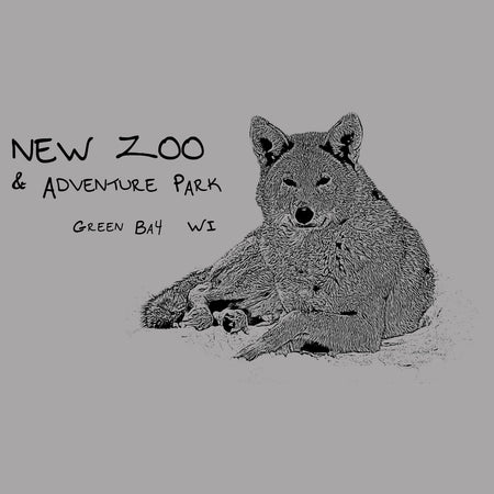 NEW Zoo Logo Red Wolf Outline - Women's V-Neck Long Sleeve T-Shirt