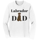 Chocolate Labrador Dad Illustration - Adult Unisex Long Sleeve T-Shirt