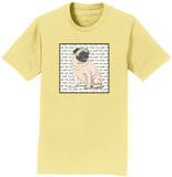 Pug Love Text - Zeppa Studios - Adult Unisex T-Shirt