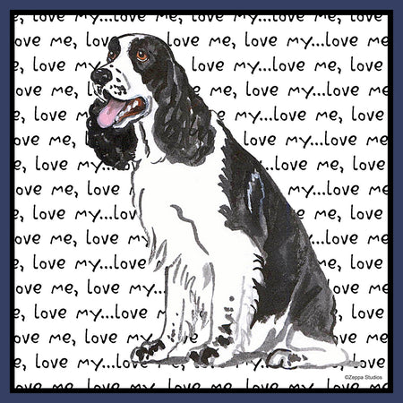Black and White Springer Love Text - Adult Unisex T-Shirt
