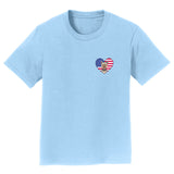 USA Flag Heart Yorkie Face Left Chest - Kids' Unisex T-Shirt