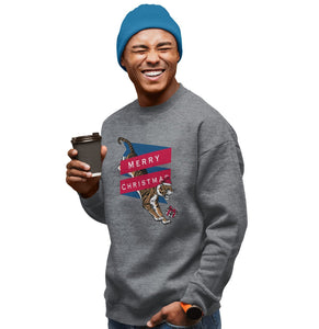  - Merry Christmas Tiger - Adult Unisex Crewneck Sweatshirt