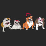 Bulldog Love Line Up - Women's V-Neck T-Shirt