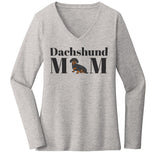 Dachshund Mom Illustration - Women's V-Neck Long Sleeve T-Shirt