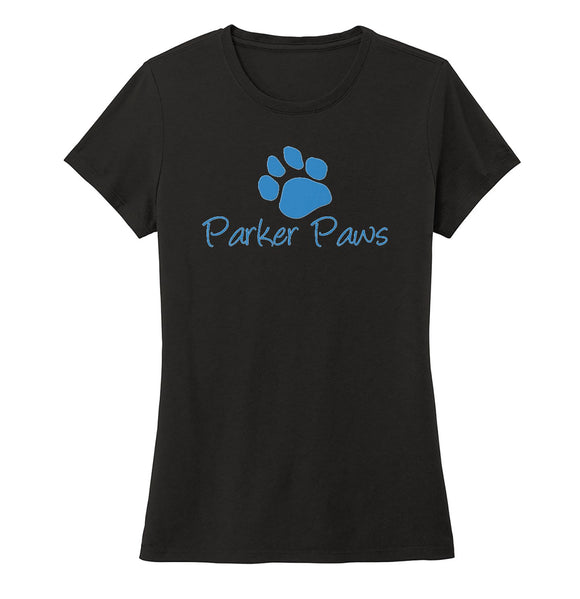 Parker Paws Blue Paw Print Logo - Women's Tri-Blend T-Shirt
