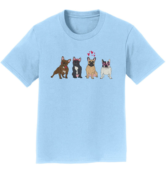 Animal Pride - Frenchie Love Line Up - Kids' Unisex T-Shirt