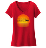 IEF Sunset Logo - Women's V-Neck T-Shirt