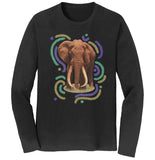 Wiggly Lines Elephant - Adult Unisex Long Sleeve T-Shirt