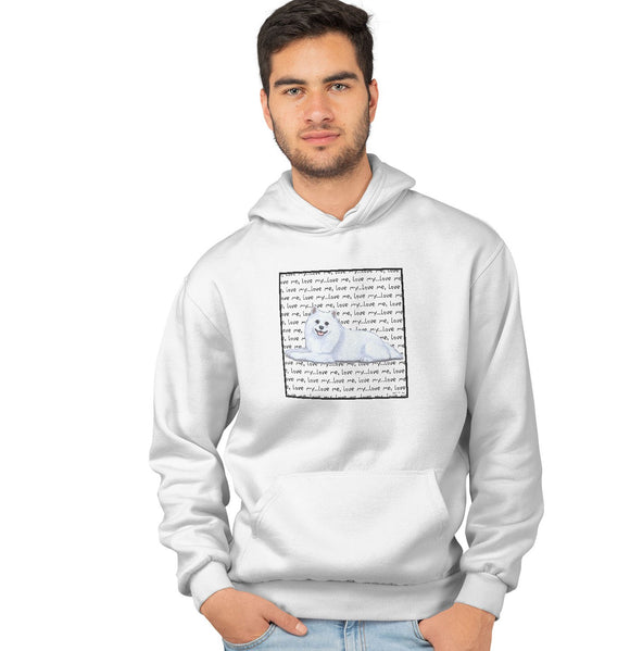 Animal Pride - American Eskimo Love Text - Adult Unisex Hoodie Sweatshirt