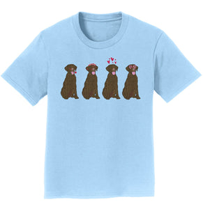 .com - Chocolate Lab Love Line Up - Kids' Unisex T-Shirt