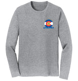 Golden Retriever Freedom Rescue Colorado Flag Logo - Left Chest - Adult Unisex Long Sleeve T-Shirt