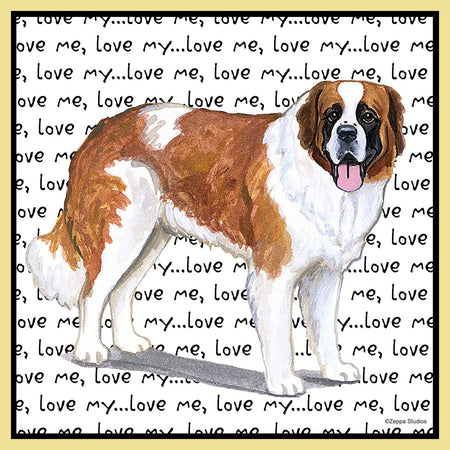 Saint Bernard Love Text - Adult Unisex T-Shirt