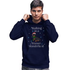  - Black Wiener Wonderland - Adult Unisex Hoodie Sweatshirt