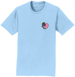 Chocolate Lab USA Flag Heart Left Chest - Adult Unisex T-Shirt