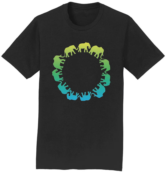 Elephant Silhouettes Circle T-Shirt | International Elephant Foundation