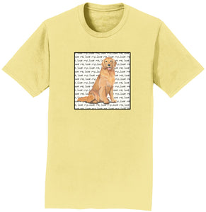 Golden Retriever Love Text - Zeppa Studios - Adult Unisex T-Shirt