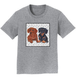 Dachshund Love Text - Kids' Unisex T-Shirt