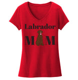 Chocolate Labrador Mom Illustration - Women's V-Neck T-Shirt