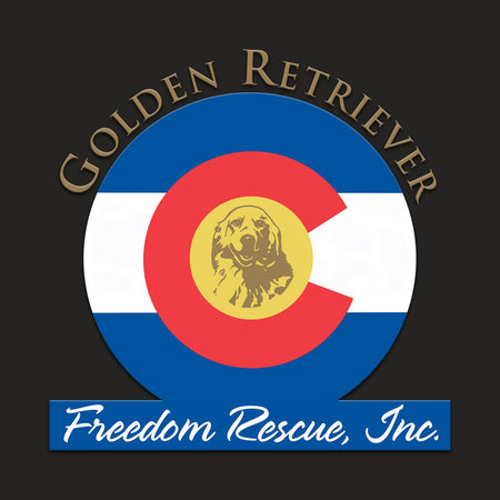 Golden Retriever Freedom Rescue Colorado Flag Logo - Left Chest - Women's V-Neck Long Sleeve T-Shirt