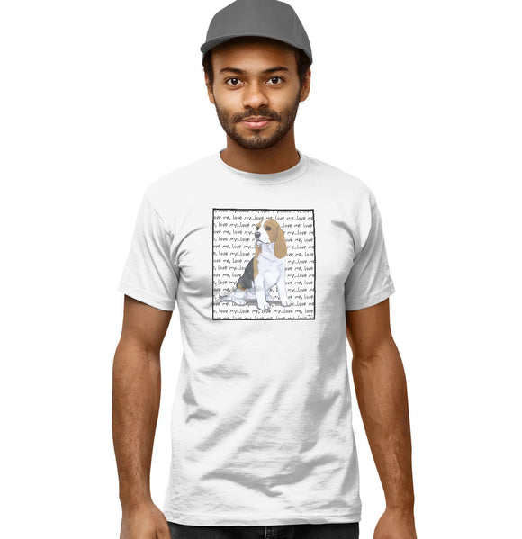Animal Pride - Beagle Puppy Love Text - Adult Unisex T-Shirt