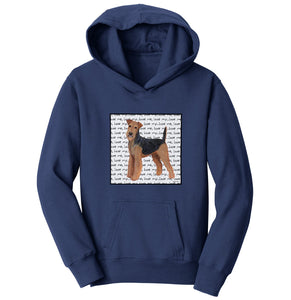 Airedale Terrier Love Text - Kids' Unisex Hoodie Sweatshirt