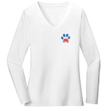Pawtriotic Pawprint - Women's V-Neck Long Sleeve T-Shirt
