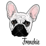 White Frenchie Headshot - Women's V-Neck T-Shirt