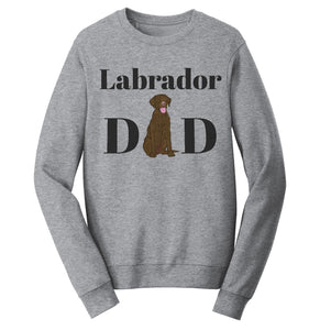 Chocolate Labrador Dad Illustration - Adult Unisex Crewneck Sweatshirt