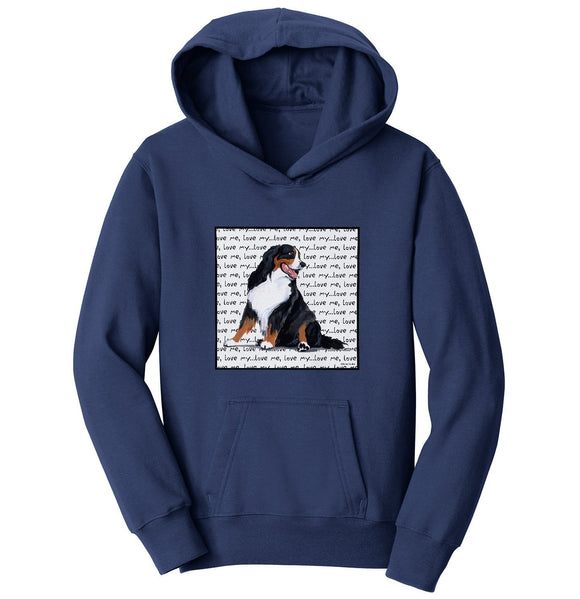 Bernese Mountain Dog Love Text - Kids' Unisex Hoodie Sweatshirt