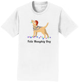 Feliz Naughty Dog Yellow Lab - Adult Unisex T-Shirt