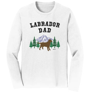 Chocolate Lab Dad Mountain - Adult Unisex Long Sleeve T-Shirt