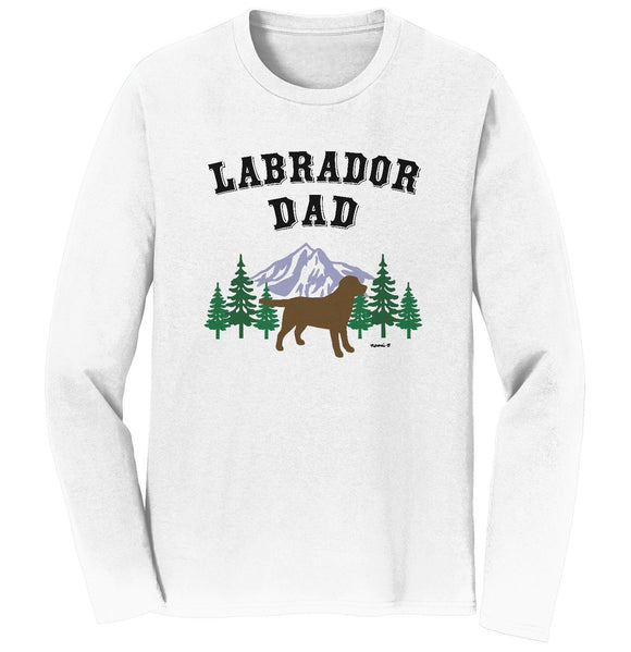 Chocolate Lab Dad Mountain - Adult Unisex Long Sleeve T-Shirt