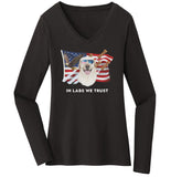 In Lab we Trust Yellow - Women's V-Neck Long Sleeve T-Shirt