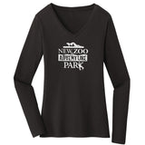 NEW Zoo and Adventure Park Black & White Logo - Women's V-Neck Long Sleeve T-Shirt