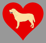 Yelow Labrador Retriever on Heart Left Chest - Women's Full-Zip Hoodie Sweatshirt