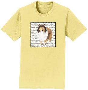 Sheltie Love Text - Zeppa Studios - Adult Unisex T-Shirt
