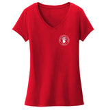 Golden Retriever Rescue of Michigan Logo - Left Chest White - Women's V-Neck T-Shirt