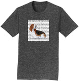 Basset Hound Love Text - Adult Unisex T-Shirt