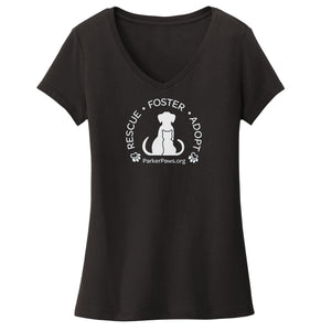 Parker Paws Rescue Foster Adopt - Women's V-Neck T-Shirt