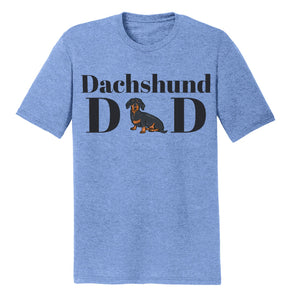 Dachshund Dad Illustration - Adult Tri-Blend T-Shirt