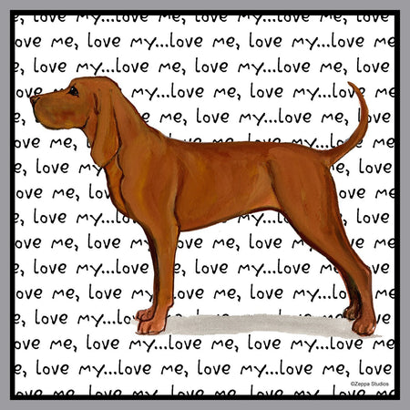Redbone Coonhound Love Text - Adult Unisex T-Shirt