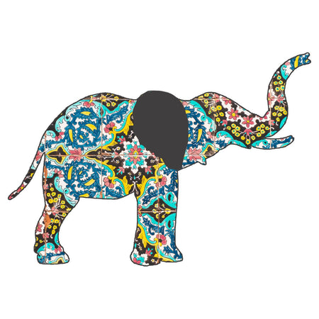 Elephant Mosaic - Women's V-Neck Long Sleeve T-Shirt