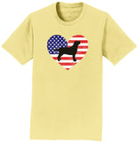 USA Flag Lab Silhouette - Adult Unisex T-Shirt