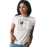 Black & White Frenchie Love Text - Women's Fitted T-Shirt