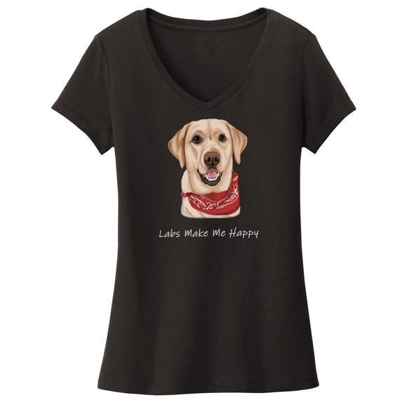 Labs Make Me Happy - Women's V-Neck T-Shirt